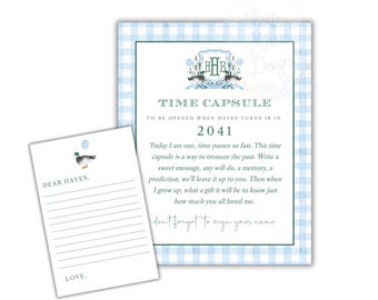 One Lucky Duck Time Capsule Station Signage and Notecard | One Lucky Duck Birthday Decor | Mallard Duck Time Capsule Downloads Self-Editable