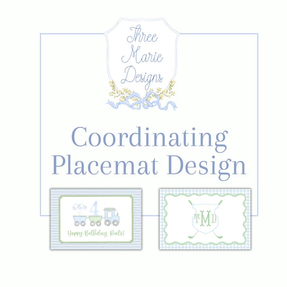 Coordinating Printable Placemat Design  | 12x18, 11x17 or Custom Size