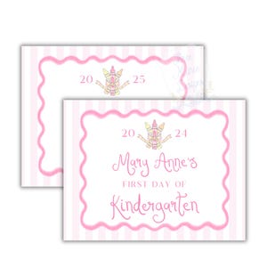 Printable Pink First Day of School Sign | Editable First Day of School Sign | Girly School Sign |  Back to School Sign | 1st Day of School
