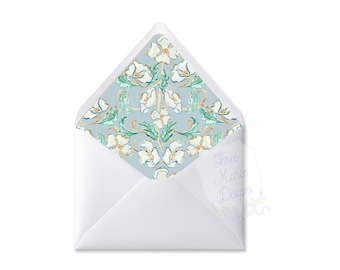 Magnolia Coordinating A7 Envelope Liners Digital File | Digital Download | A7 Euro-Flap | A7 Straight-Flap | Full Bleed and DIY Cut-at-Home
