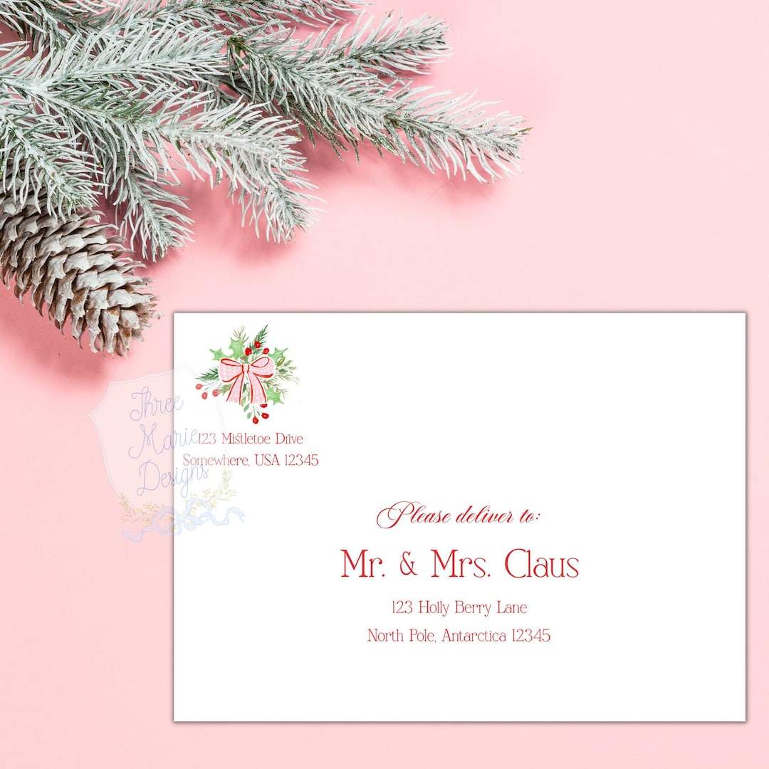 Envelope Addressing Digital File | Self-editable | Christmas Card ...