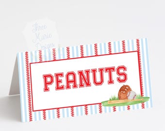 Baseball Food Tent Printable | Baseball Food Table Signage | Editable Baseball Place Card | Digital Download Baseball Birthday Decor