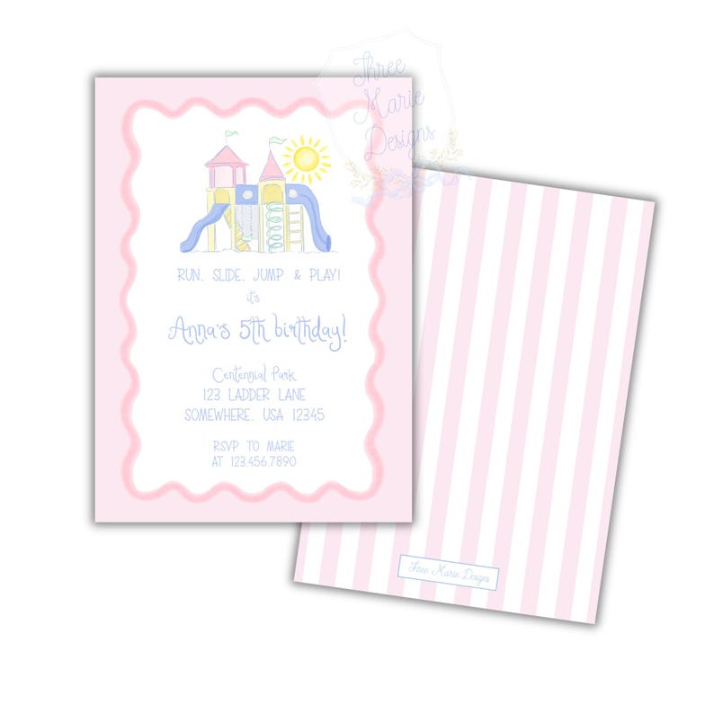 Playground Birthday Party Invite | Playground Party Invitation | Self-Editable | Playground Invitation | Run, Jump, Slide and Play Invite image 9