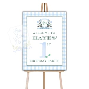 One Lucky Duck Birthday Welcome Sign | Mallard Duck Welcome Signage | Duck Birthday Party Decor | Editable, Digital | Mallard Theme Party