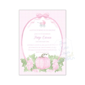 Grandmillenial Kürbis einladen | Rosa Kürbis Babyparty einladen | Blauer Kürbis Babyparty einladen | Kleine Kürbis-Baby-Dusche-Einladung Bild 7