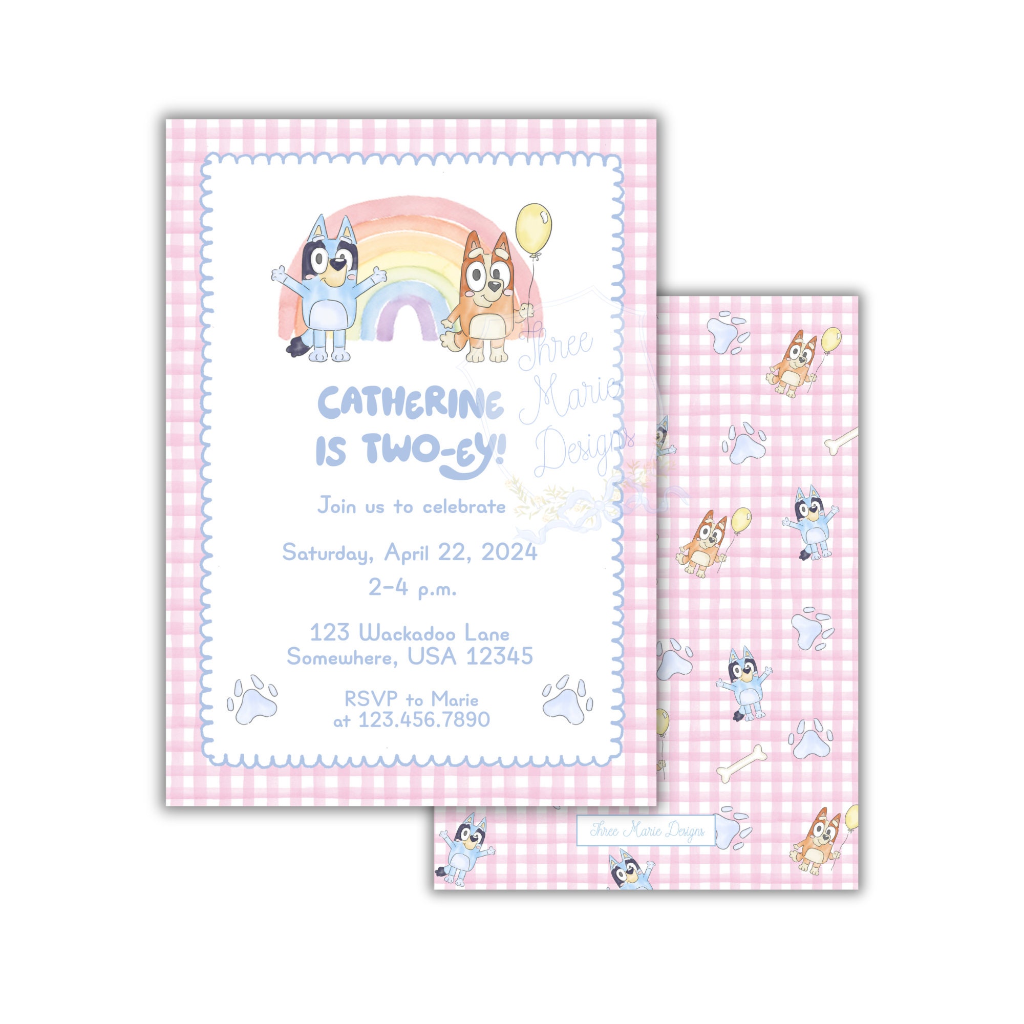 Editable Blue Dog Birthday Invitation | Blue Invite | Puppy Party ...