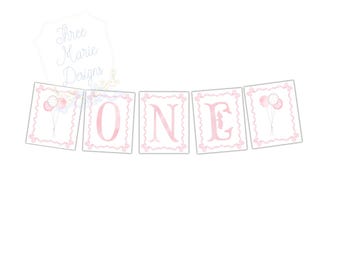 Pink Bow High-Chair Banner Printable | Classic ONE High Chair Banner | 4x5 Paper Banner Cards | Classic Bow Party Decor | Digital Download