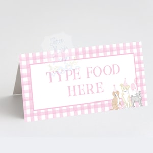 Puppy Party Food Tent Printable | Self-Editable | Come Sit Stay | Puppy Party Signage | Pink Dog Party | Food Table Signage | Puppy Decor