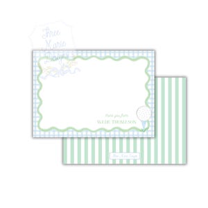 Preppy Golf Briefpapier Notitiekaarten | Bewerkbaar golfbriefpapier | Aquarel golfbedankkaarten |  Par TEE-bedankjes | A6- en A7-formaat