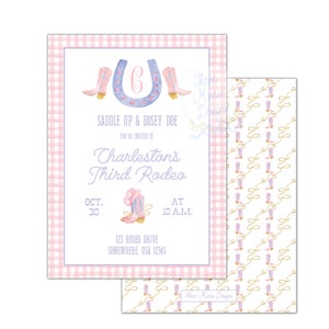 Pink Rodeo Birthday Invite First Rodeo Invite Second Rodeo Birthday ...
