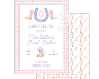 Pink Rodeo Birthday Invite | First Rodeo Invite | Second Rodeo Birthday Invitation | Girly Western Birthday Invite | Cowboy Birthday Invite