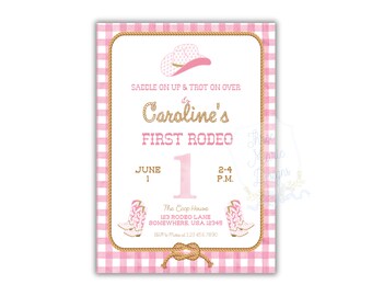 Pink Rodeo Birthday Invite | First Rodeo Invite | Second Rodeo Invitation | Cowgirl Birthday Invitation | Western Invite | Cowboy Birthday