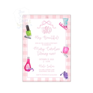 Mani Pedi Birthday Invite | Nail Salon Birthday Invite | Spa Day Invite | Manicure and Pedicure Invitation | Glam Birthday | Self-Editable