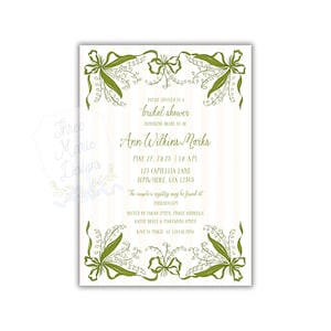 Floral Bridal Shower Invite | Lily of the Valley Floral Invite | Grandmillenial Floral Invitation | Bridal Shower Invite | Floral Invitation