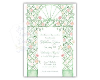 Gartenparty einladen | Floral Brautparty einladen | Grandmillenial Blumeneinladung | Brautparty einladen | Blumen Babyparty einladen DIY