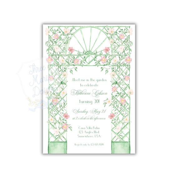 Garden Party Invite | Floral Bridal Shower Invite | Grandmillenial Floral Invitation | Bridal Shower Invite | Floral Baby Shower Invite DIY