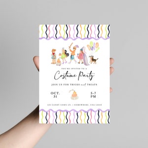 Halloween Costume Party Invite | Halloween Birthday Invitation | Costume Birthday Invite| Halloween Theme Kids Party | Trick or Treat Invite image 2