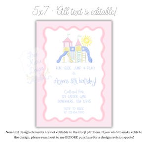 Playground Birthday Party Invite | Playground Party Invitation | Self-Editable | Playground Invitation | Run, Jump, Slide and Play Invite image 3