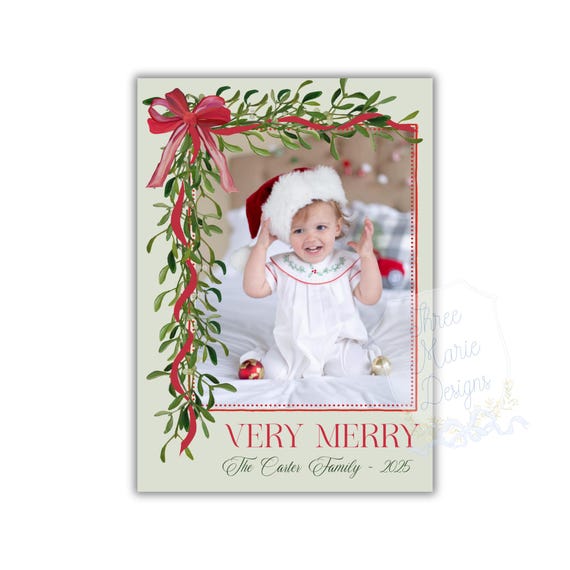 Classic Red and Green Christmas Card | Christmas Bow, Editable Red and Green Mistletoe Garland, Photo Christmas Card, Digital Christmas Card - Etsy Classic Red and Green Christmas Card | Christmas Bow, Editable Red and Green Mistletoe Garland, Photo Christmas Card, Digital Christmas Card - Etsy