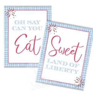 Patriotic Party Food Table Signage | 8x10 Editable Patriotic Sign | Red White and Two Food Table Signage | American Party Decor Printable