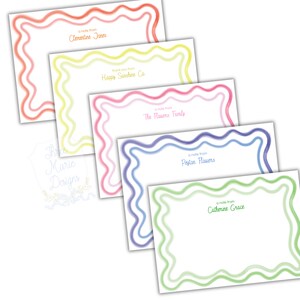 Papeterie personnalisée ondulée | Cartes de correspondance à téléchargement numérique | 5 x 7 pouces | Format A7 | Auto-modifiable | de remerciements personnalisés | Papeterie originale