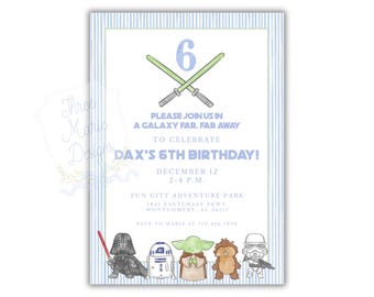 Galaxy Birthday Invitation | Pastel Star Invite | Boys Birthday Invitation | Galaxy Theme Stars Birthday Party Invite | Boys Themed Invite