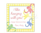 Toy Monkey Valentine Tag | I like hanging with you | Barrel of Monkeys Valentine Tag | Toy Story Valentine Card | 3x3 Editable DIY Valentine