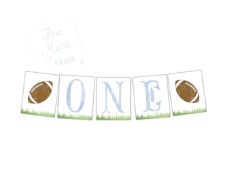 Football High Chair Banner Printable | Football Party Decor | Football Birthday Banner | Sports Theme High Chair Banner | ONE Banner Cards