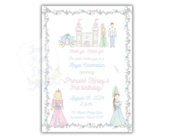 Princess Birthday Invitation | Editable Classic Princess and Prince Birthday invite | Pastel Princess Invite | A Royal Celebration Birthday