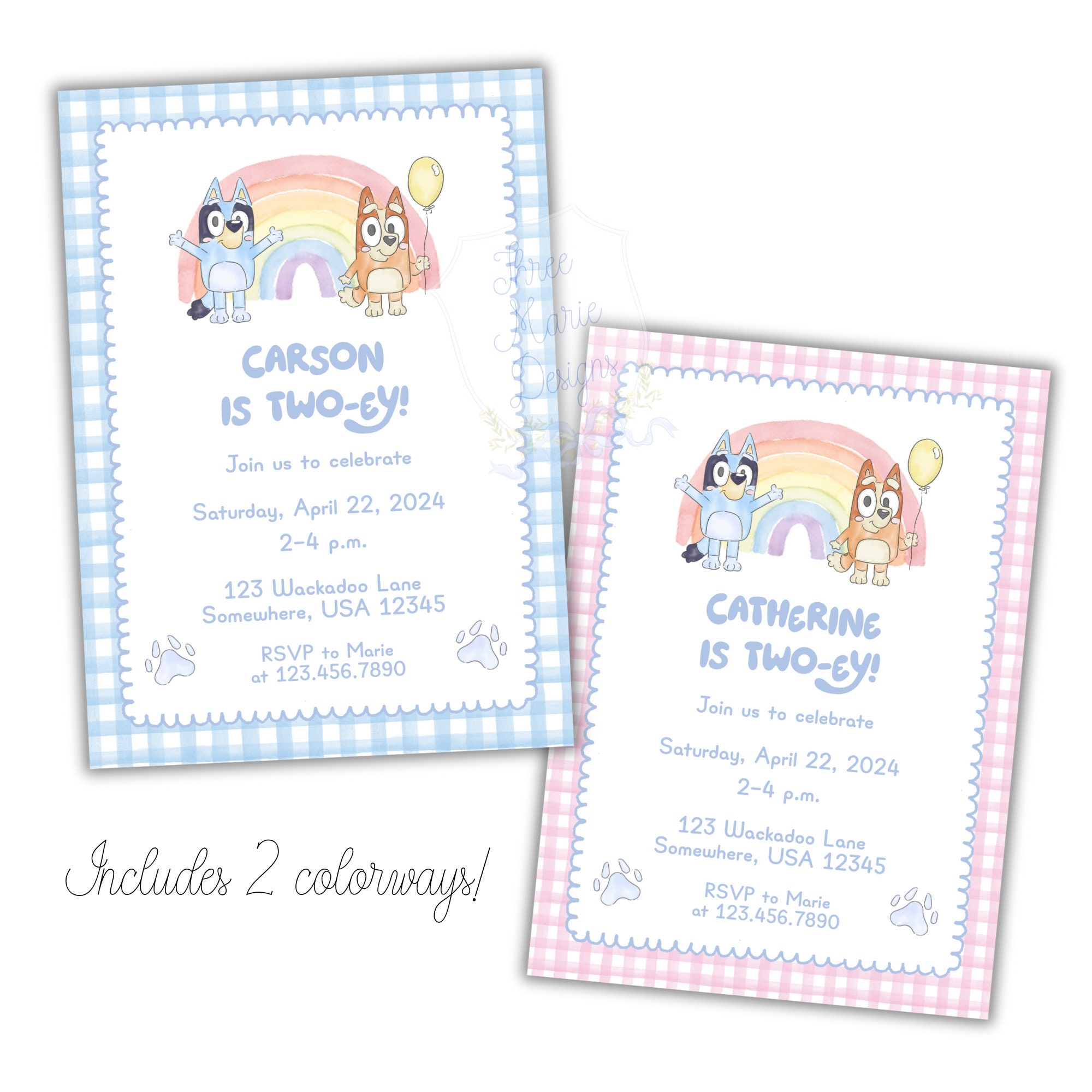 Editable Blue Dog Birthday Invitation | Blue Invite | Puppy Party ...
