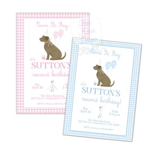Chocolate Lab Birthday Invite | Come Sit Stay | Puppy Party Invite |  Puppy Pawty | Self-Editable | Brown Lab | Puppy Dog Party