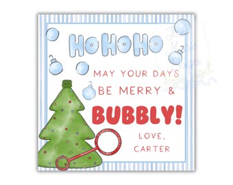 Christmas Bubbles Gift Tag | Christmas Class Treat Tag  | Editable Christmas Bubbles Tag | Digital Christmas Tag | Custom Christmas Gift Tag