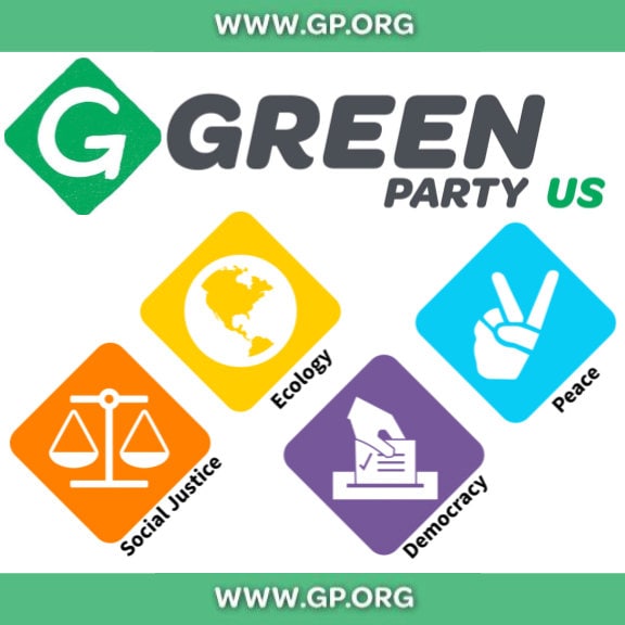 Aufkleber der Partei Die Grünen durchgestrichenes Hakenkreuz