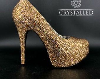 Brand New Crystal Platform Stiletto Shoes Party Bridal Burlesque Drag Stage Heels Pleaser Bordello TEEZE - custom, made to order