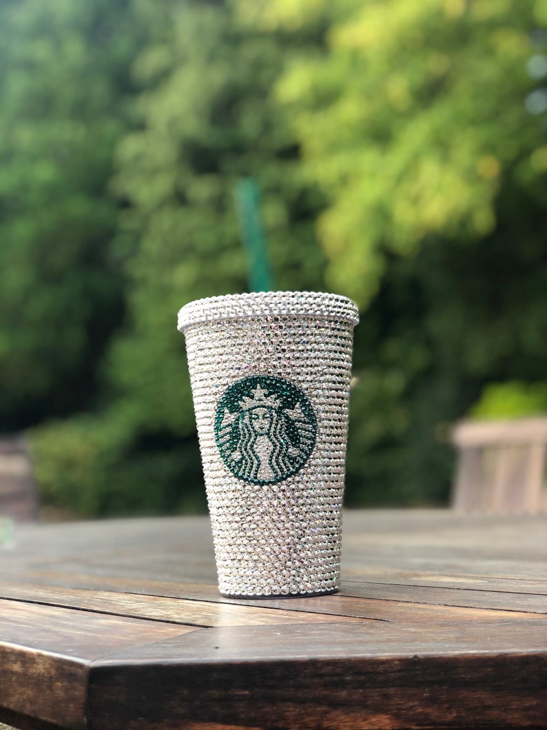 Starbucks Tumbler/cup With Full Preciosa Crystal Embellishment Bling