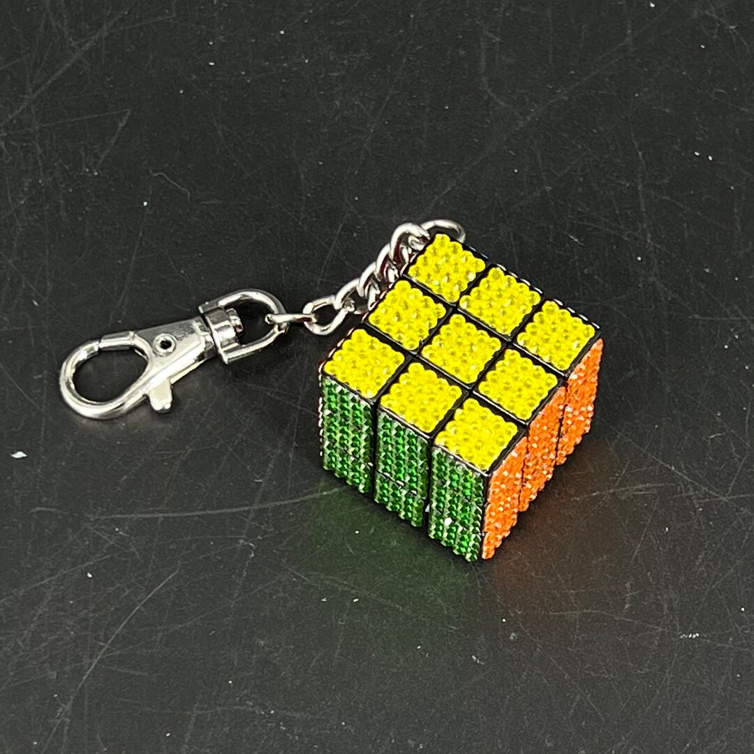 Mini Rubiks Cube Keychain Keyring Crystallized Crystal Embellished
