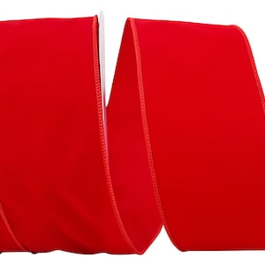 Samtband, Rot, 13 cm, passende Drahtkante, 25 Jahre, Innen/Außen