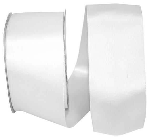 Morex Double Face Satin Ribbon White 1 1/2 Inch 50-YDS 