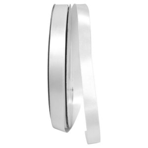 Morex Double Face Satin Ribbon, White, 5/8 Inch, 50-YDS, Woven Edge