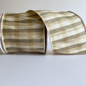 Check Ribbon, Multi-Color 4 Inch, 10-YDS, Wire Edge