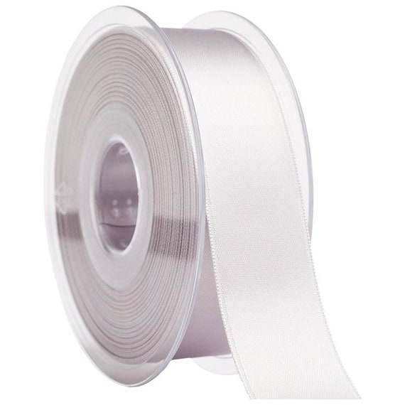 Ribbon - Double Face Satin - Dfs, White, 1-1/2 Inch, 50 Yards