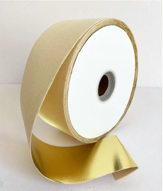 Ribbon Traditions 2.5 Wired Suede Velvet Ribbon Antique Gold - 10 Yards 