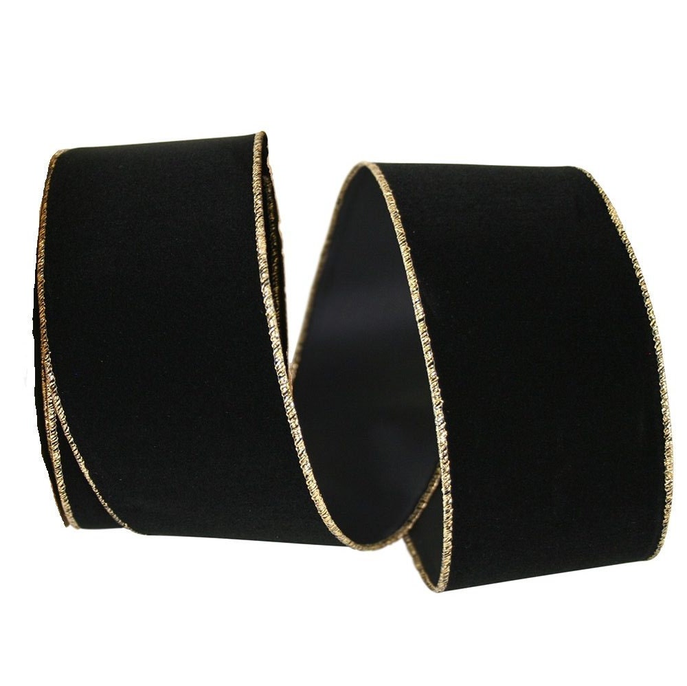 Wired Indoor/Outdoor Velvet Ribbon (No Gold Edge), 2-1/2 and 4 inch widths