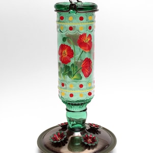 Vintage Style Glass Hummingbird Feeder | Garden Decor, Easy to clean, Copyrighted 2026 image 9