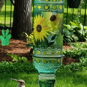 Vintage Style Glass Hummingbird Feeder | Garden Decor, Easy to clean, Copyrighted 2026 image 9