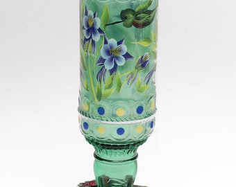 vintage Glass Hummingbird Feeder | Hummingbird Feeder | Garden Accent | Yard Decor Gift