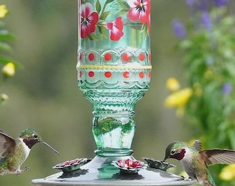 Vintage-Kolibri-Futterspender aus Glas, UV-beständiger Nektarbehälter