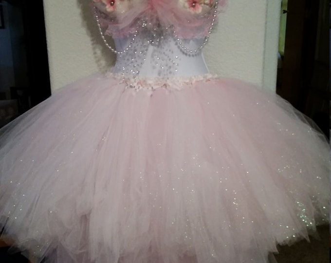 Pink glitter hi-low, PLUS, tutu skirt, fairy, halloween