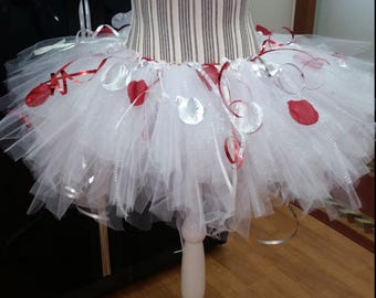 mini red and white tutu skirt