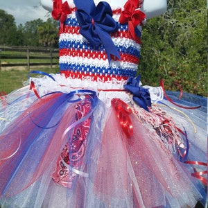 SALE ITEM&gt; Free Shipping&gt;Red white and blue July 4th dress tutu